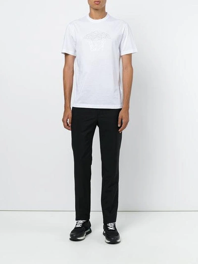 Shop Versace Classic Plain T-shirt In A001 White