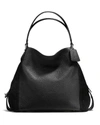 COACH Edie Shoulder Bag 42 in Mixed Leathers,2415308BLACK/DARKGUNMETAL