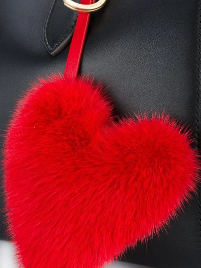Shop Anya Hindmarch Red Fur Heart Bag Charm