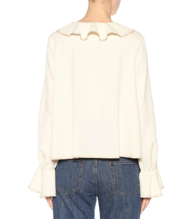 Shop See By Chloé Ruffled Crêpe Blouse In Eaturel White