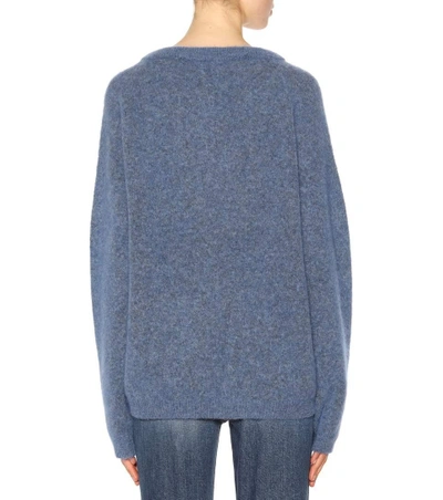 Shop Acne Studios Dramatic Mohair And Wool-blend Sweater In Llue Melaege