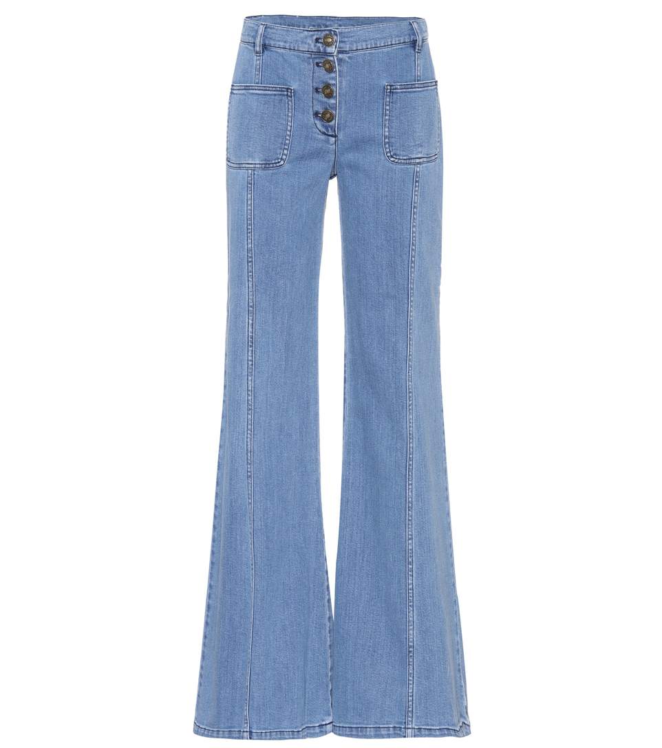 Chloé High-rise Wide-leg Jeans In Lleu | ModeSens