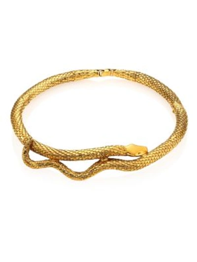 Shop Aurelie Bidermann Tao Snake Choker In Gold