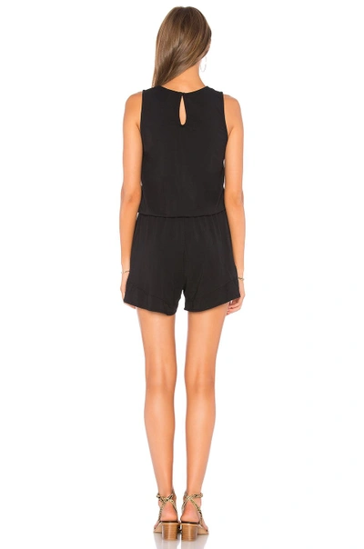 Shop Bobi Draped Romper In Black