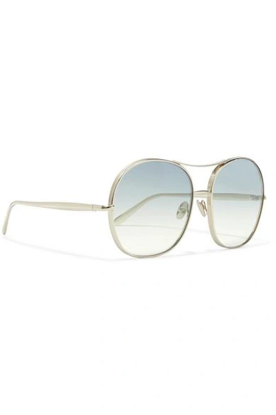 Shop Chloé Nola Oversized Square-frame Gold-tone Sunglasses