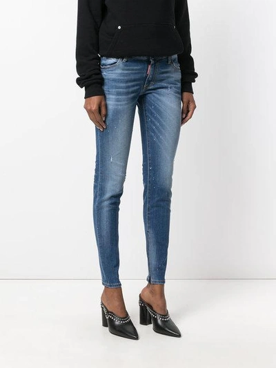 Dsquared2 Medium-waisted Twiggy Jeans In Blue