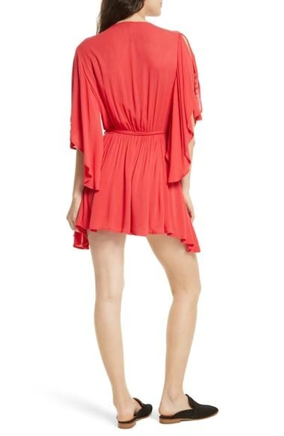 Shop Free People Cora Embroidered Minidress In Red