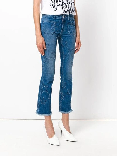 Shop Stella Mccartney Star Patch Flare Jeans In Blue