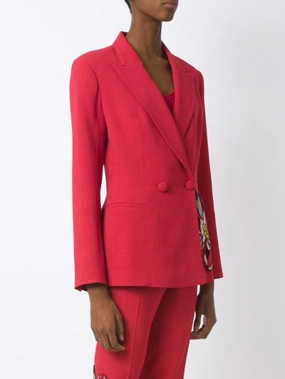 Shop Martha Medeiros Bestickter Blazer In Red