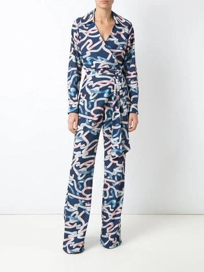 Shop Olympiah Printed Jumpsuit In Blue