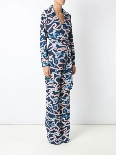 Shop Olympiah Printed Jumpsuit In Blue