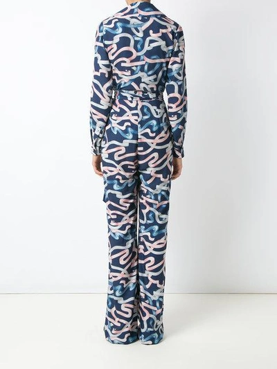 Shop Olympiah Printed Jumpsuit In Blue