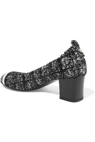 Shop Lanvin Patent Leather-trimmed Boucle-tweed Pumps