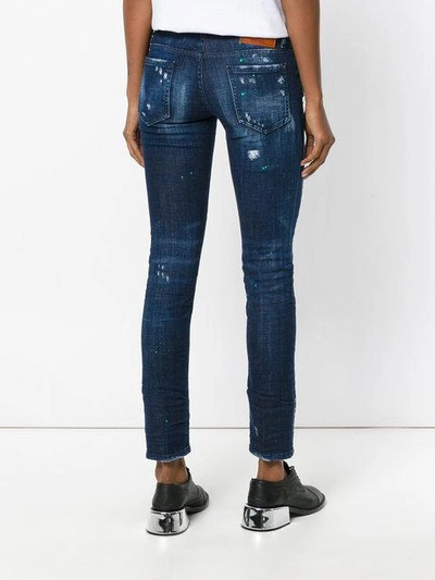 Shop Dsquared2 Distressed Jennifer Jeans In Blue
