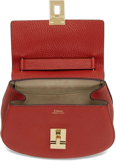 Shop Chloé Chloe Red Mini Drew Bag In B5m Plaid Red