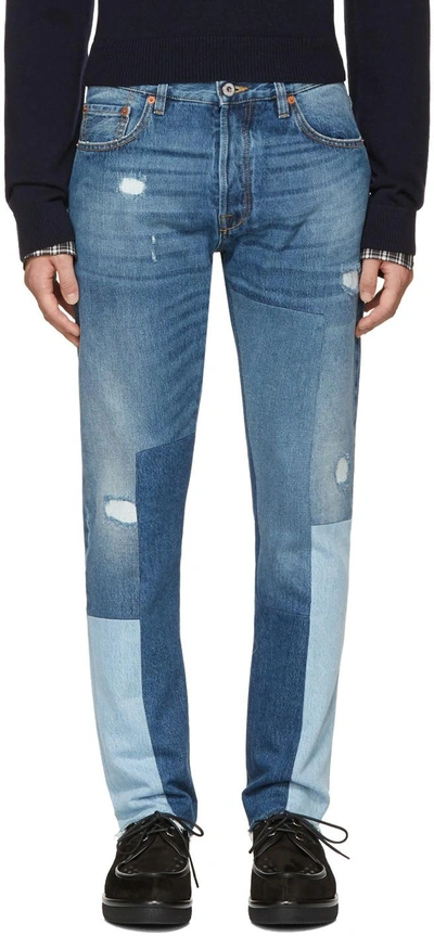 Shop Valentino Blue Patchwork 003 Jeans