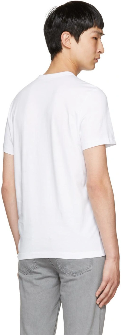 Shop Moncler White Double Logo Patch T-shirt In 001 White