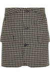HELMUT LANG Checked wool mini skirt