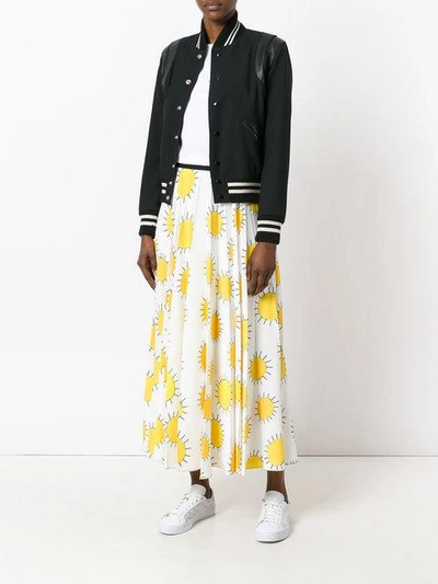 Shop Christopher Kane Printed Sun Pleated Skirt