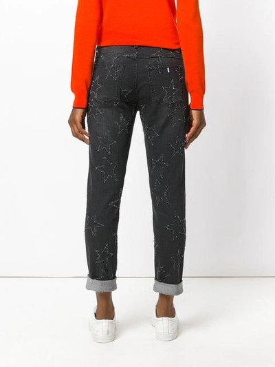 Shop Stella Mccartney Star-embroidered Boyfriend Jeans - Black