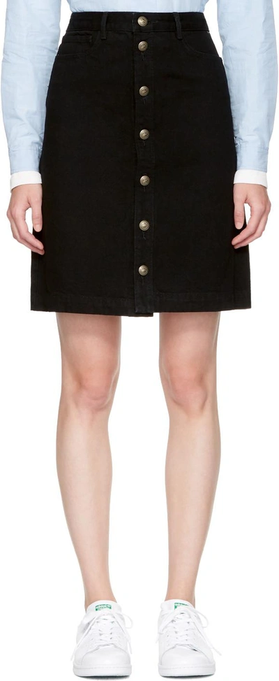 Shop Apc Black Therese Miniskirt