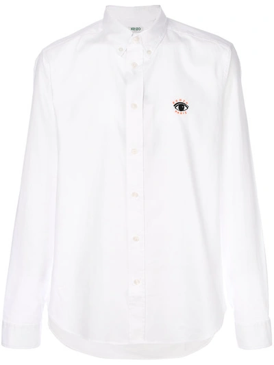 Kenzo Cotton Buttown-down Shirt In White