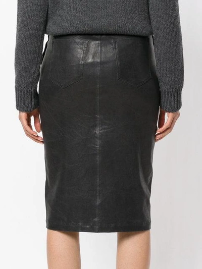 J Brand Natasha High Waist Leather Skirt In Black