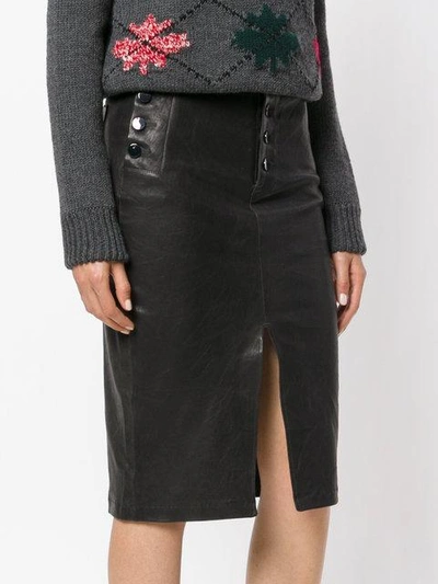 J Brand Natasha High Waist Leather Skirt In Black