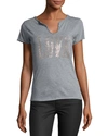 ZADIG & VOLTAIRE TUNISIEN STRASS LOVE TEE, GRAY