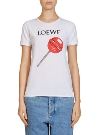 Loewe Lollipop Printed Cotton Jersey T-shirt In White