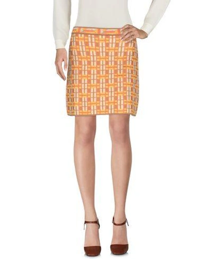 Shop M Missoni Mini Skirts In Brown