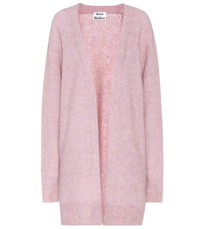 Acne Studios Raya Wool And Mohair-blend Cardigan In Dusty Pink