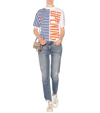Shop Opening Ceremony Striped Stretch Logo Top In White