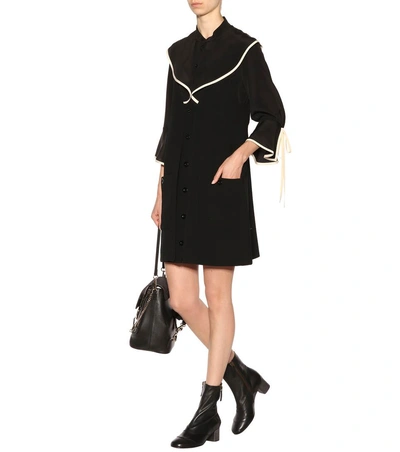 Shop Chloé Wool Crêpe Jumper Dress In Black