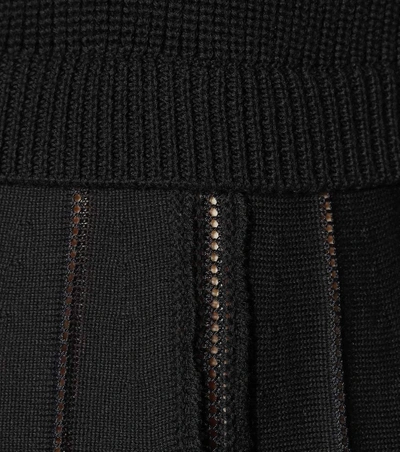 Shop Valentino Knitted Wool Dress In Black