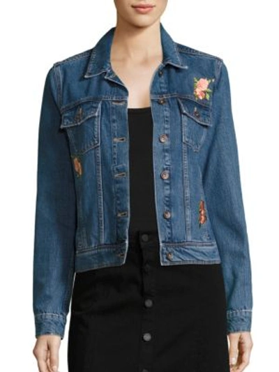 Paige Rowan Embroidered Denim Jacket In Rosemont Patch