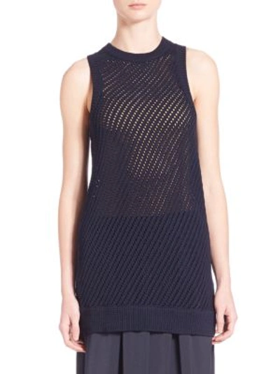 Shop Vince Mesh Stitched Tank Top In Coastal