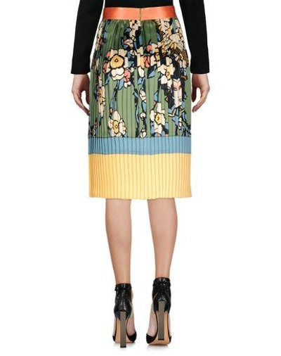 Shop Dsquared2 Woman Midi Skirt Green Size 8 Silk
