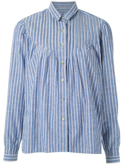 Shop À La Garçonne Pleated Shirt - Blue