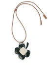 MARNI Resin, Horn & Leather Clover Pendant Necklace