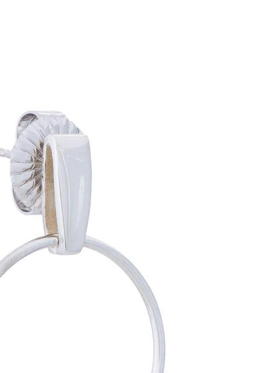 Shop Natasha Schweitzer Double Drop Hoop Earrings In Metallic