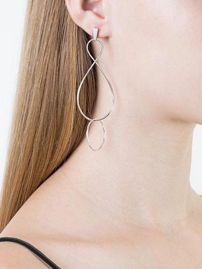 Shop Natasha Schweitzer Infinity Twist Earrings In Metallic