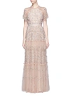 NEEDLE & THREAD 'Constellation' floral embellished lace gown