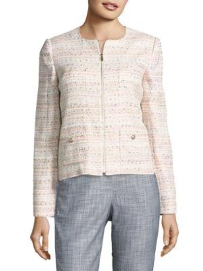 Karl Lagerfeld Textured Tweed Blazer In Sherbet