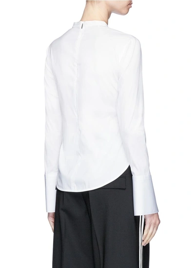 Shop Neil Barrett Elastic Waist Poplin Long Sleeve Top