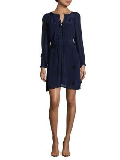 Zadig & Voltaire Rirate Cotton Shift Dress In Navy