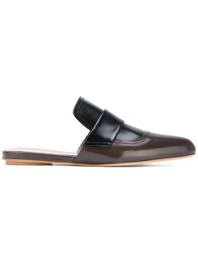 Shop Marni Pointed Toe Flat Mules - Brown
