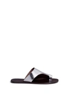 Atp Atelier 'rosa' Vegetable Tanned Metallic Leather Slide Sandals