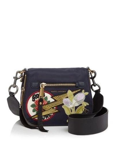 Marc Jacobs Nomad Patchwork Small Saddle Bag In Navy Multi/gold