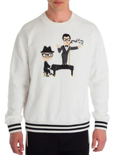 Dolce & Gabbana Embroidered Sweatshirt In White